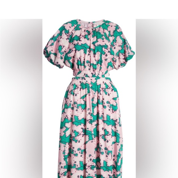 NWOT Chelsea28 Dress Puff Sleeve Side Cut-Out Organic Cotton Blend - Picture 6 of 14